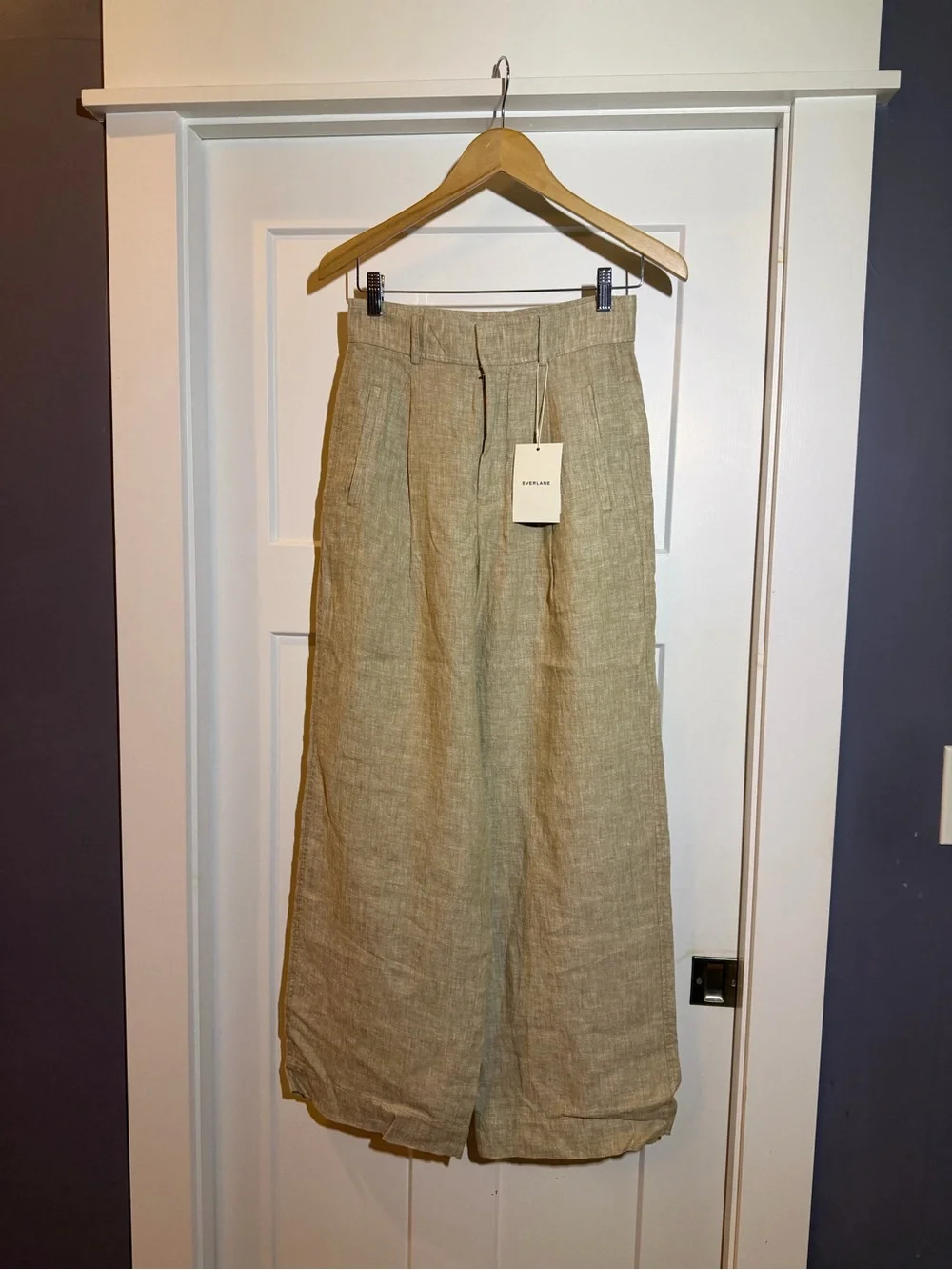Everlane Natural Linen Wide-Leg Pants